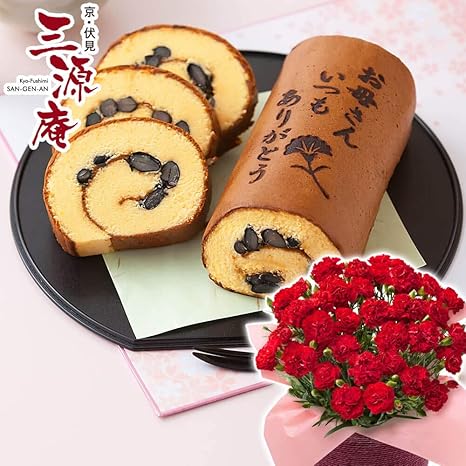 Amazon 母の日ギフト イイハナ ドットコム カーネーション 鉢植え 5号 セット 京 伏見 三源庵 黒豆ロールカステラ フラワー ギフト スイーツ お届け期間 5月4日 火 5月9日 日 イイハナ ドットコム カステラ 通販