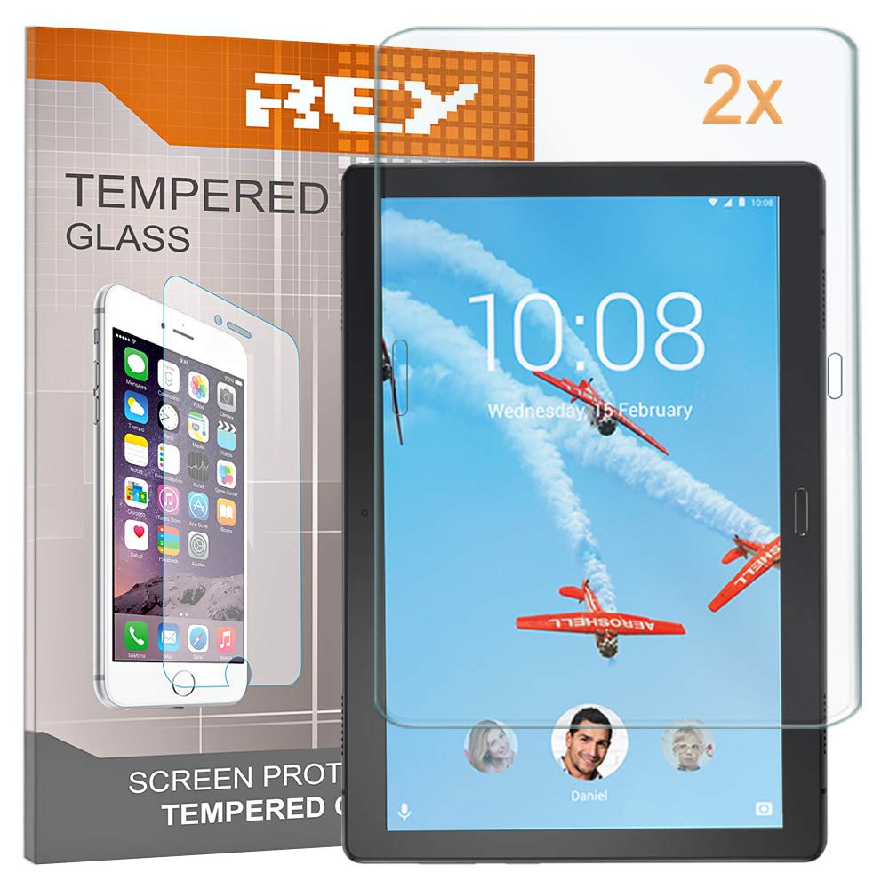 REY Screen Protector for LENOVO TAB 4 10 PLUS 10.1", Tempered Glass Film, Premium quality, Perfect protection for scratches, breaks, moisture, [Pack 2x]