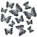 Butterfly Wall Decals - Butterfly Wall Stickers - 3D Butterfly Wall Stickers - Butterfly Wall Art - Wall Decals for Bedroom - Teen Room Decor - Black Butterfly Wall Stickers (12 pcs)
