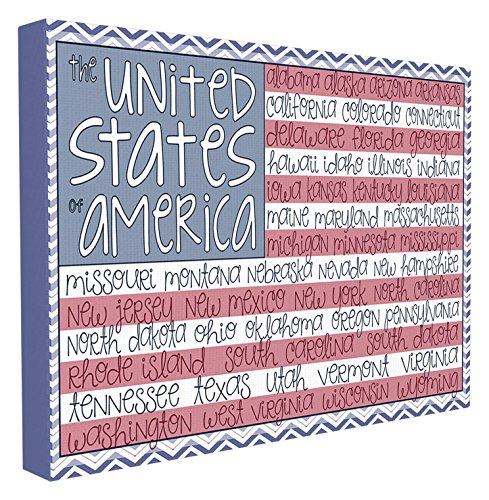 The Kids Room by Stupell United States of America Flag Typography Canvas Art, 1…