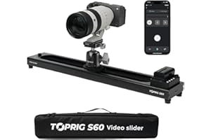 Accsoon Toprig S60 Motorized Camera Slider 60cm Button/APP Control Dolly Rail Slider, Speed Adjust/Time-Lapse/Loop Mode/120 P