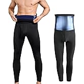 Akkad Kuti Sauna Short Pants for Men Sweat Sauna Suit Compression Leggings Tummy Control Shapewear High Waisted
