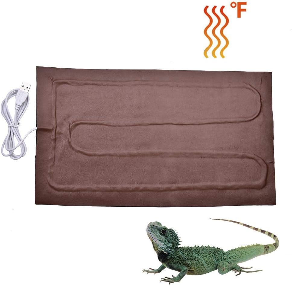 zaote Reptile Heating Pad, Timing Switch Constant Temperature | Repti-Therm Tank Terrarium Heater Heat Mat for Small Animals Brown beneficial