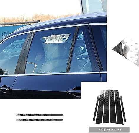 Amazon 5シリーズ F10 11 17 車用 高品質 6pcs 傷防止 キズ防止 Bピラー ストラット コラム装飾フレーム Bピラー ウィンドウカバー センターピラーウィンドウ装飾 Bピラー装飾 ストリップ ウィンドウセンターピラー装飾 ウィンドウポストパッチ 取付簡単 カー用品