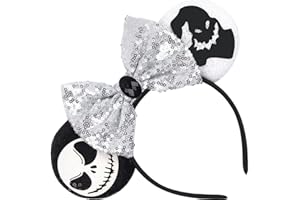 Leziazany Halloween Mouse Ears Bow Headbands nightmare before christmas headband Decoration Cosplay Costume for Party Costume