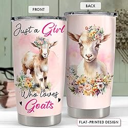 SANDJEST Goat Tumbler 20oz Girl Loves Goats