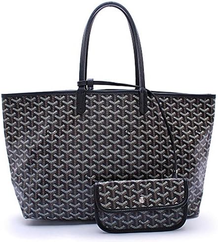 CharlestonDe Lady Tote PU Leather Shoulder Bag Set (M Size, Black)