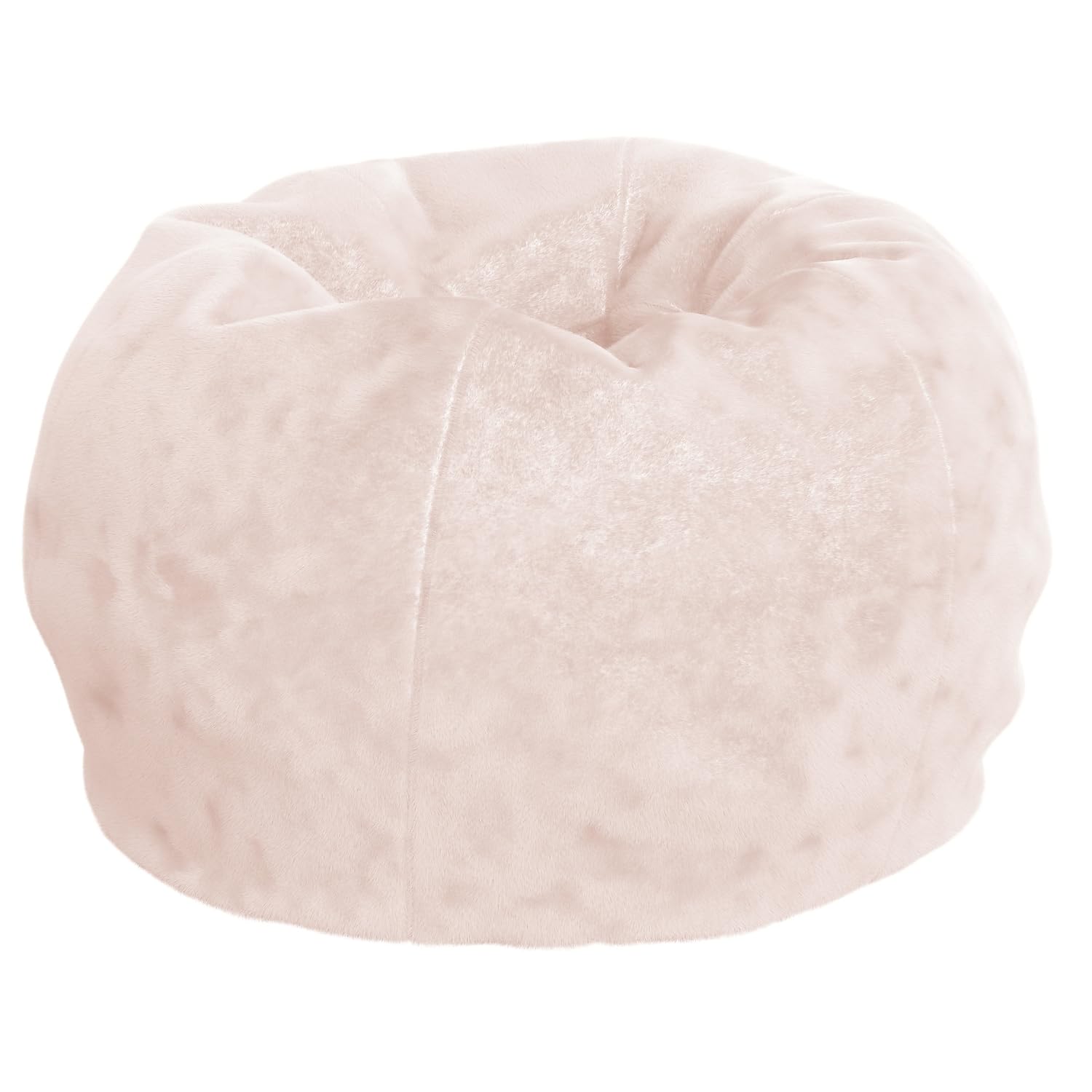 Flash Furniture Dillon Small Blush Furry Bean Bag Chair for Kids and Teens Image