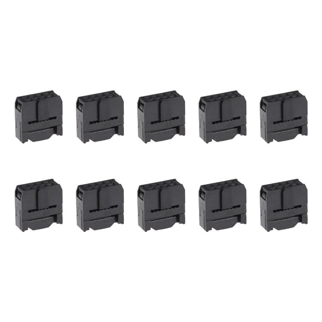 Sourcingmap 10Pcs 2x4Pin 2.54mm Pitch Double Rows Straight Connector IDC FC Ejector Header