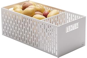 YAMAZAKI Home Stacking Fruit/Vegetable Baskets, Plastic, Handles, Stackable, No Assembly Required