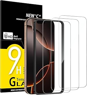 NEW'C 3 Stück für iPhone 17, 17 Pro, iPhone 16 Pro für Panzerglas (6,3 Zoll), Frei von Kratzern, 9H Härte, HD Displayschutzfolie, Ultra-klar, Ultrabeständig -Einfaches Installationswerkzeug enthalten
