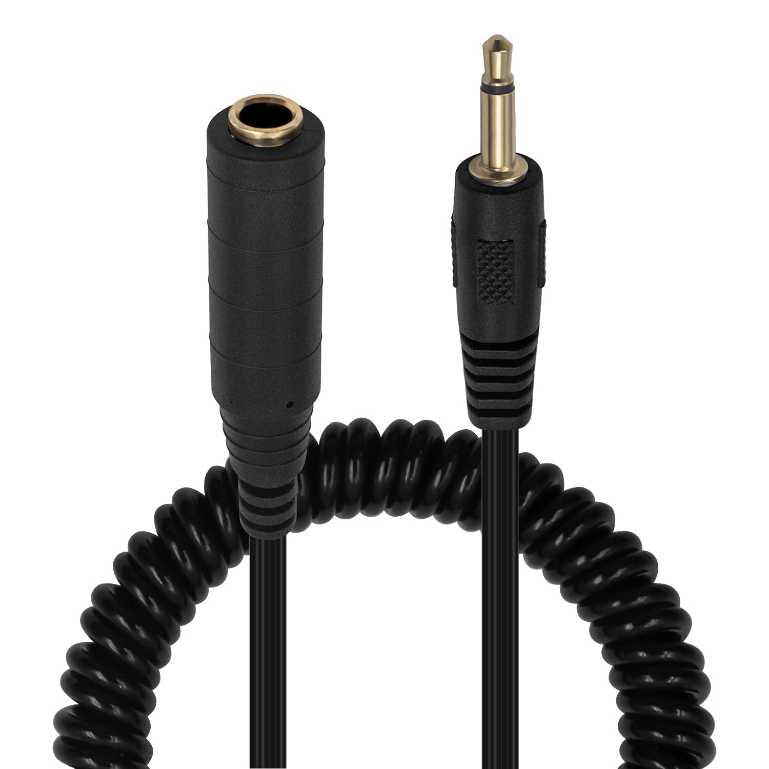 Duttek 6.35mm to 3.5mm Audio Cable, 6.35mm 1/4" Female to 3.5mm 1/8" Male Mono Audio Cable with Gold-Plated Connector for Speaker Spring Cable for Guitar, Synths, Amplifier, Speaker, Piano, 80cm
