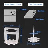 QTACIE 501Pcs Tile Leveling System 2mm Clips Wedges Plier 400/100/1 view 4