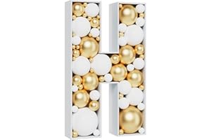 MEYSIMOON 3FT Large Marquee Letters Mosaic Balloon Frame Pre-cut Foam Board Marquee Light Up Letters H for Birthday Party Decorations,Wedding,Baby Shower DIY Party Supplies (Letter H)
