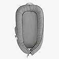 CooCooBaby Infant Lounger, Baby Nest Cover for Baby Girls & Boys, Newborn Essentials for Baby 0-12 Months, 100% Cotton Breathable, Co Sleeper Portable Travel Bed (SlateGray, Cotton)