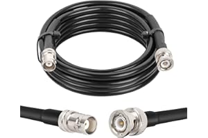 MOOKEERF BNC Male to BNC Female Coaxial Cable 50 ohm RG8X Coax Ultra Low Loss for Antenna, RF Radio, Modem, Oscilloscope, Spectrum, Analyzer, Signal Generator (10FT)