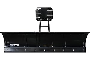 5ft (60") Tractix ATV Snow Plow with Universal Mounting Plate, 13 Gauge Steel, 90 Degree Rotation