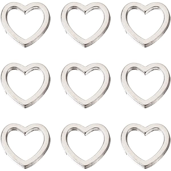 Biseles Abiertos En Forma De Corazón Para Resina, Pack De 10 Unidades, Aleación Dorada, 34x30 Mm, Para Manualidades
