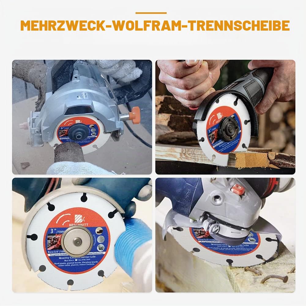 Multi Sägeblatt Trennscheibe 125mm- 2 Stück BRSCHNITT Winkelschleifer für Laminat Holz Kunststoff Nagelfest. 6
