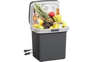 TREFAN Electric Cooler & Warmer28QT/26L, Portable Car Fridge (48℉~139℉), Car Cooler Plug in, Electric Car Coolers for Vehicles AC/DC,12V Refrigerator for Car, Travel, Camping,Truck