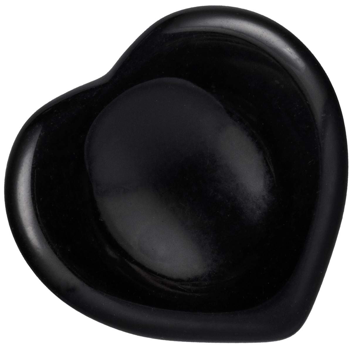 Nupuyai Obsidian Heart Thumb Worry Stone, Healing Crystal Pocket Palm Stone for Anxiety Stress Relief Reiki Therapy