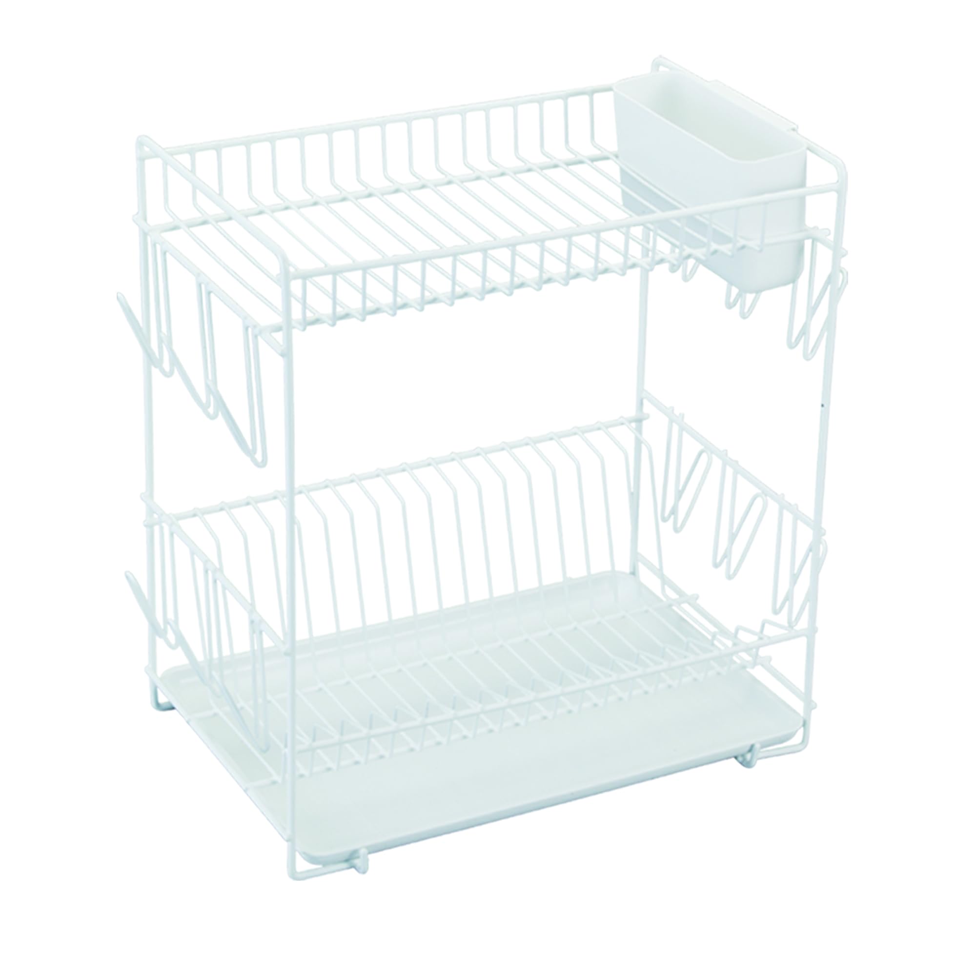 Sauvic Plastic Coated Dish Rack, White, Large