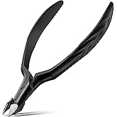 FERYES Professional 1/2 Jaw Cuticle Nippers - 4R13 Stainless Steel Cuticle Clippers with Built-in spring Design, Ultra-Sharp Precision Blades for Manicure, Pedicure &amp; Dead Skin Removal