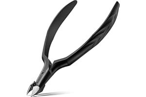 FERYES Professional 1/2 Jaw Cuticle Nippers - 4R13 Stainless Steel Cuticle Clippers with Built-in spring Design, Ultra-Sharp Precision Blades for Manicure, Pedicure & Dead Skin Removal