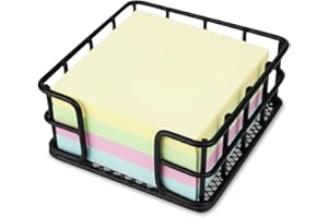 CECLIY Sticky Note Holder, 3.62 x 3.62 x 1.77 inches Metal Sticky Note Dispenser Square Notepad Holder for Desk, Office Essentials Organizer, Memo Pad Holder Dispenser Organizer for School Office Desk Supply