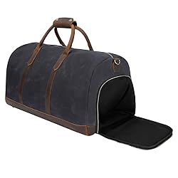 Waxed Canvas Weekender Duffle Bag, Vintage Style