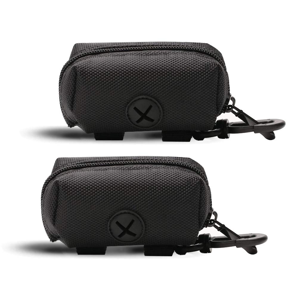 LELE LIFE 2 Pack Fashion Dog Poop Waste Bag Dispenser, Pet Dog Waste Bag Dispenser, Dog Poop bag Holder, Leash Dispenser for Dog Waste Bags, Black