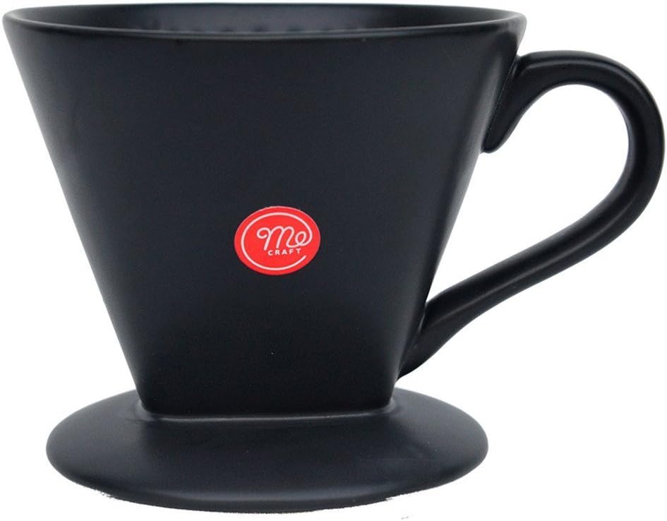 Mecraft Ceramic Pour Over Coffee Dripper,Single-Serving Brewing,Giftbox (Black)