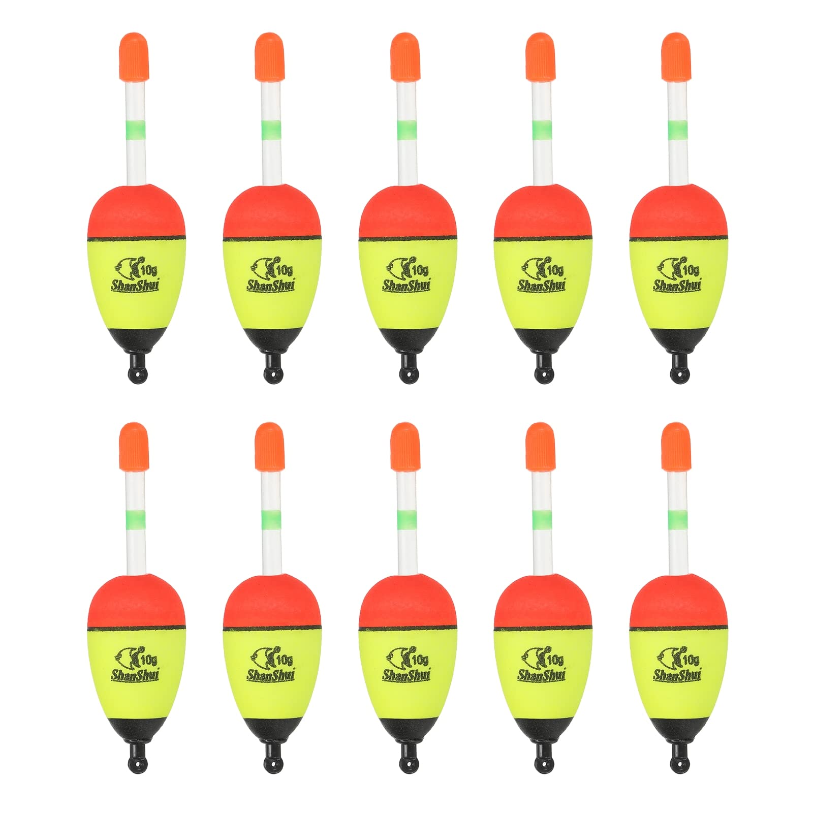 PATIKIL 0.4oz Fishing Bobbers, 10 Pack EVA Fishing Float for Saltwater Freshwater Fishing, Yellow