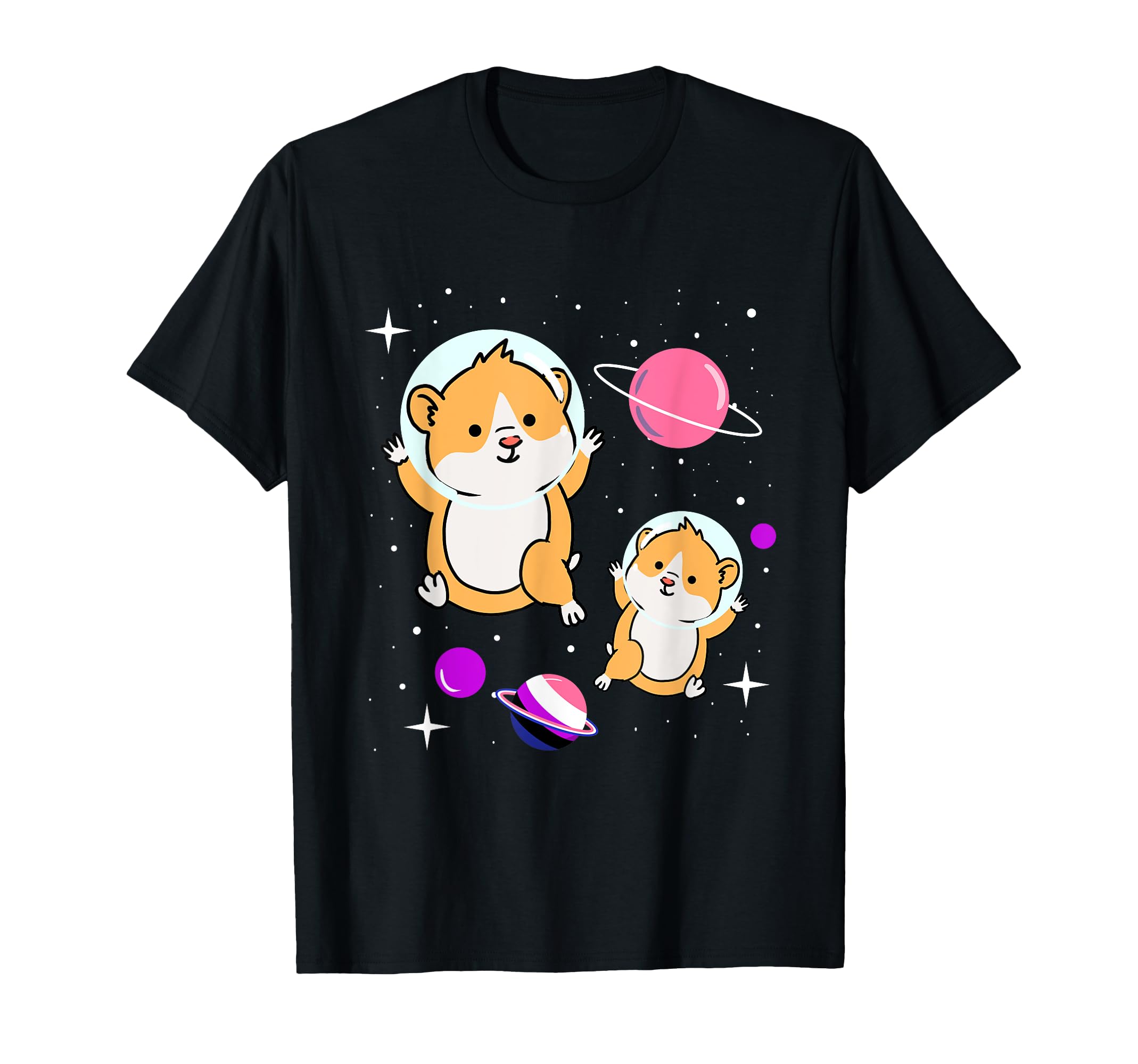 Genderfluid Hamster In Space Genderfluid Pride T-Shirt