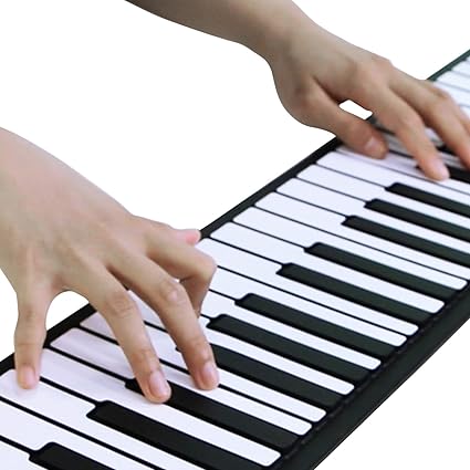Amazon ロールピアノ 鍵盤 電子ピアノ 折り畳み 128種類音色 デモン曲 Otg機能 150リズム Usb充電 スピーカー内蔵 イヤホン マイク対応 キーボード 楽器 初心者 練習 日本語説明書付き ピアノ キーボード 楽器