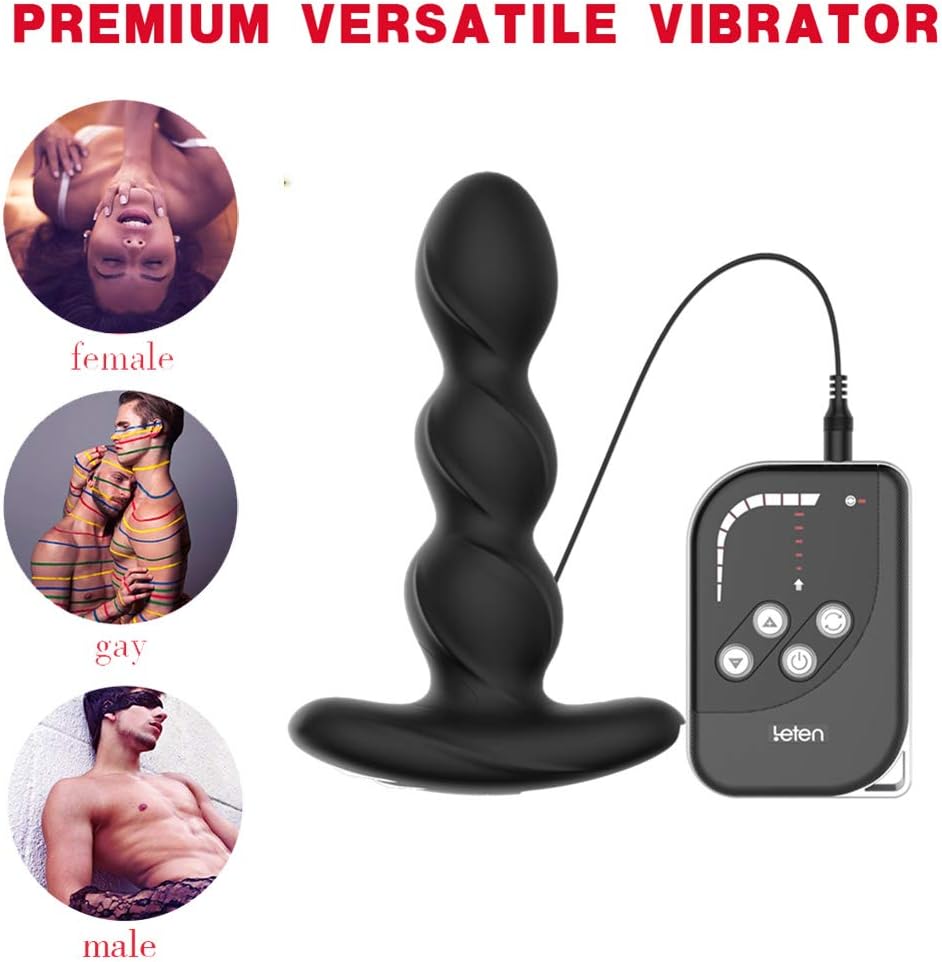 Anales Pugs Beginner for Women and Men Anales Plug Trainer with 10 Frequency Vib - Electric Shock Pulse Prōstǎtē Massage Toy for Couples Black by Teanmy