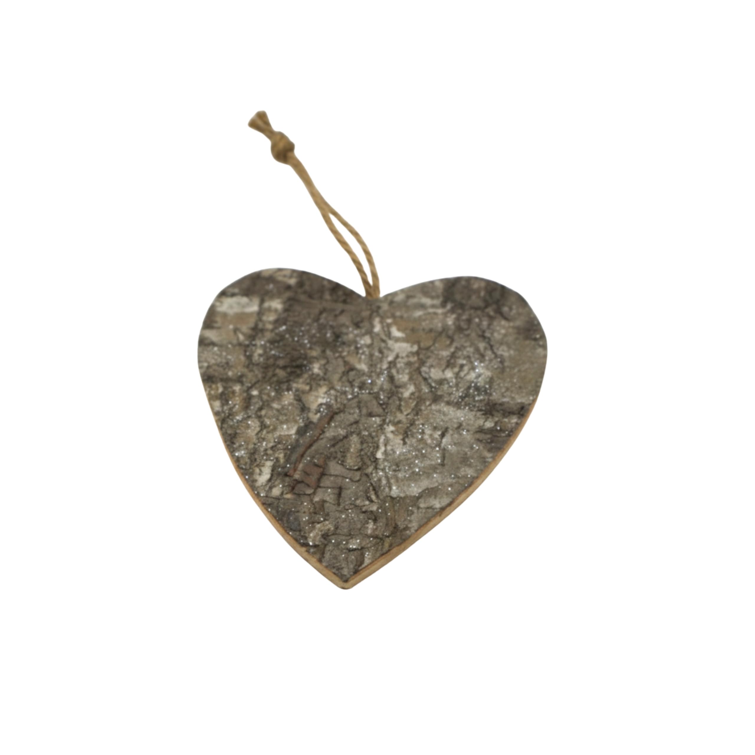 20cm Heart Shape Birch Bark Wooden Christmas Tree Wall Door Wreath Ceiling Hanging Xmas Home Decorations