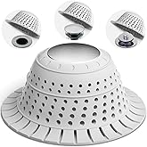 Nipoko Shower Drain Hair Catcher - Bathtub Drain Cover Foldable Silicone,Shower Drain Protector for Pop-Up and Regular Drains of Shower,Tub, Bathroom, Sink,Grey