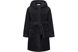 MGEOY Boys Girls Flannel Robe Soft Hooded Terry Coth Robes for Kids With Silk Eye Sleep Mask Size 4-16