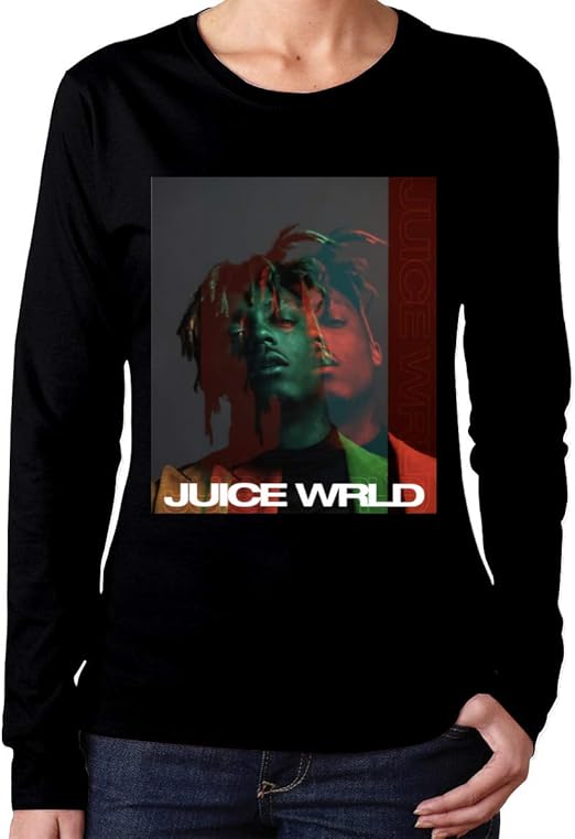 Juice WRLD Camiseta Estampada de Manga Larga para Mujer Negro Amazon