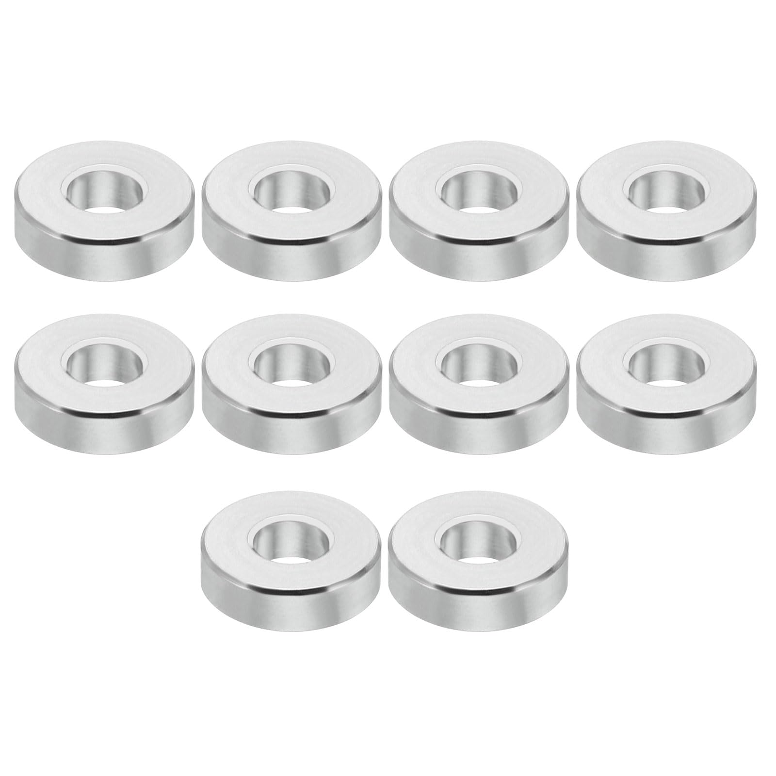 PATIKIL M6 Aluminum Spacers, 10 Pcs Metal Spacer Aluminum 6.2mm ID x 15mm OD x 4.5mm L Aluminum Spacer Screw Standoff Round for 1/4" or M6 Screw Bolts
