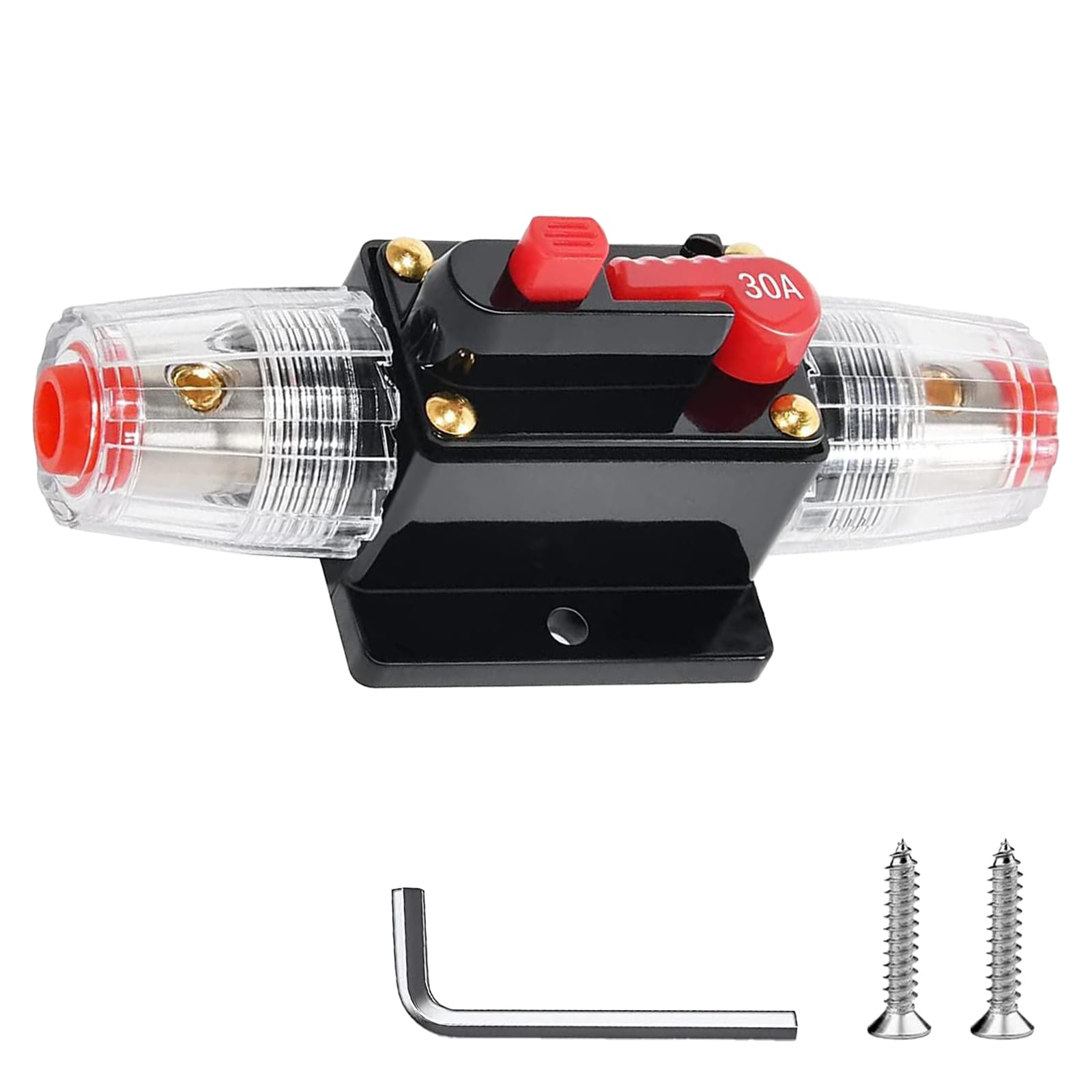 Photo 1 of 30 Amp Circuit Breaker Manual Reset Inline Fuse, 12V-48V DC for car Audio Marine Boat Trolling Motor Solar System Protection