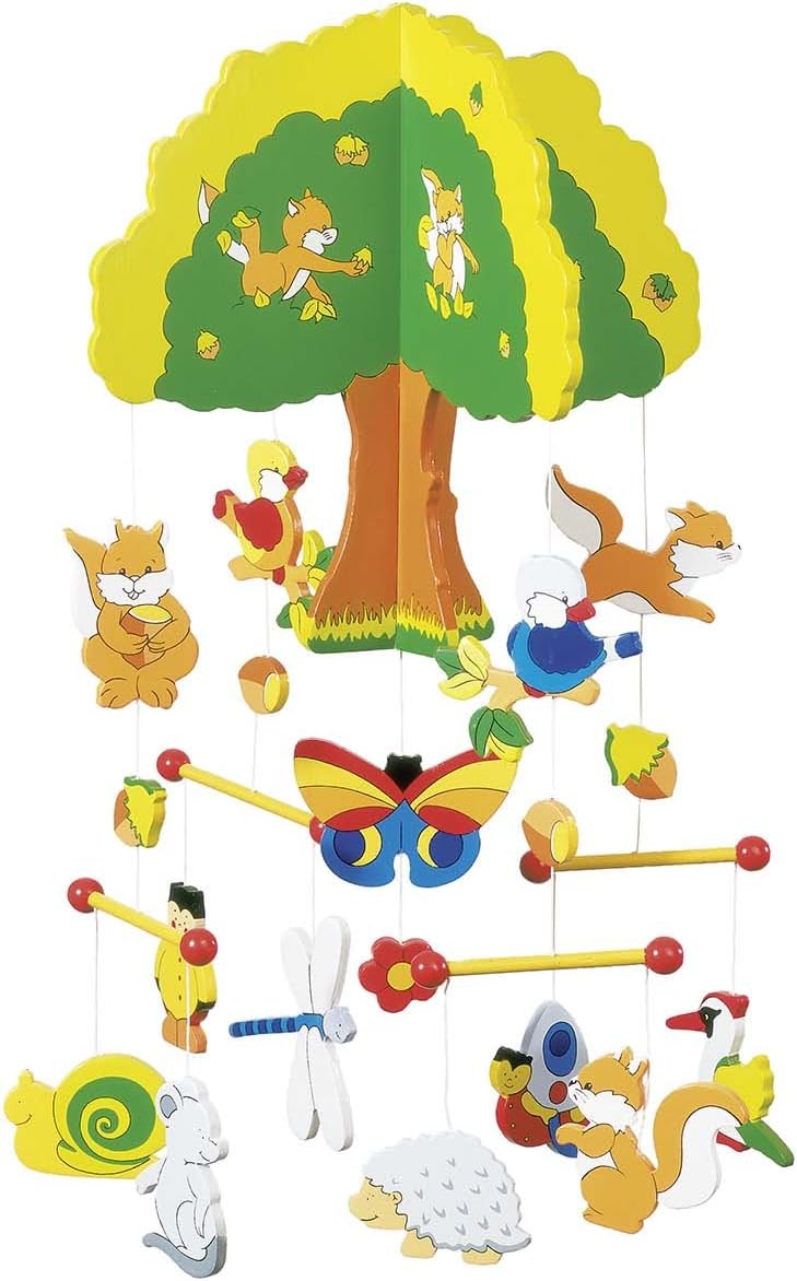 Children's Nursery Wooden Hanging Mobile - Treehouse