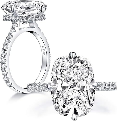 Ainuoshi 6 Ct Cushion Cut Halo Solitaire Cubic Zirconia Engagement