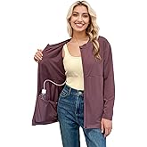 RAGEMALL Mastectomy Shirt with Drain Pockets Front Zip Post Surgery Top Soft Long Sleeve Clothing for Breast Cancer Recovery
