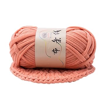 T Shirt Yarn Fettuccini Zpagetti Style Crocheting Ribbon Yarn Knitting Yarn Ball Macrame T Yarn Thick Fabric Yarn Skin Pink