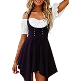 YOINS Women's Suspender Skirt Basic High Waist Versatile Flared Skater Skirt