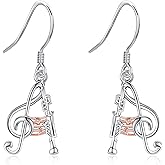 Clarinet/80s 90s Dangle Earrings Sterling Silver Music Valentine's Day Jewelry Gifts for Women