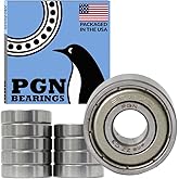 PGN 608-ZZ (10 Pack) Ball Bearing 8x22x7mm Chrome Steel Shielded | Lubricated, Both sides protected against dust