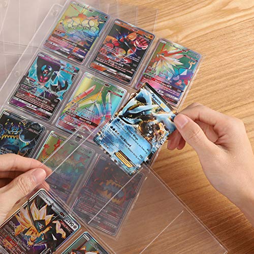 RETTACY Baseball Card Sleeves 9-Pocket,Transparent Trading Card Page Protectors 3 Ring Binder for Pokemon Trading Cards,Baseball Cards,Business Cards,30 Pack - Thumbnail 2